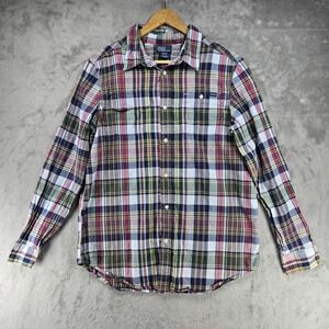 POLO RALPH LAUREN Youth XL 18-20 Plaid Shirt Pocket Logo Chest Pockets